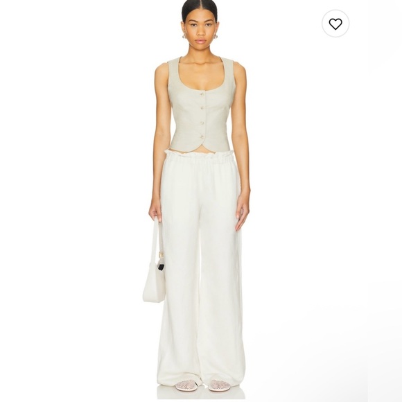 Revolve Lovers And Friends Millie Linen Blend Pants In Sand Beige Size M $188 - Picture 1 of 10